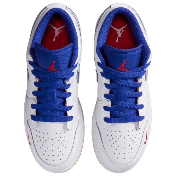 Jordan AJ 1 Low SE - Boys' Grade School - White/University Red/Old Royal - Image 4