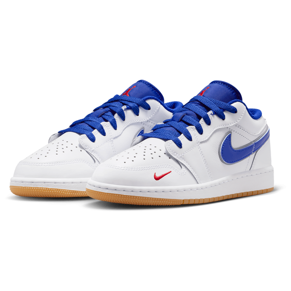 Jordan AJ 1 Low SE - Boys' Grade School - White/University Red/Old Royal - Image 6