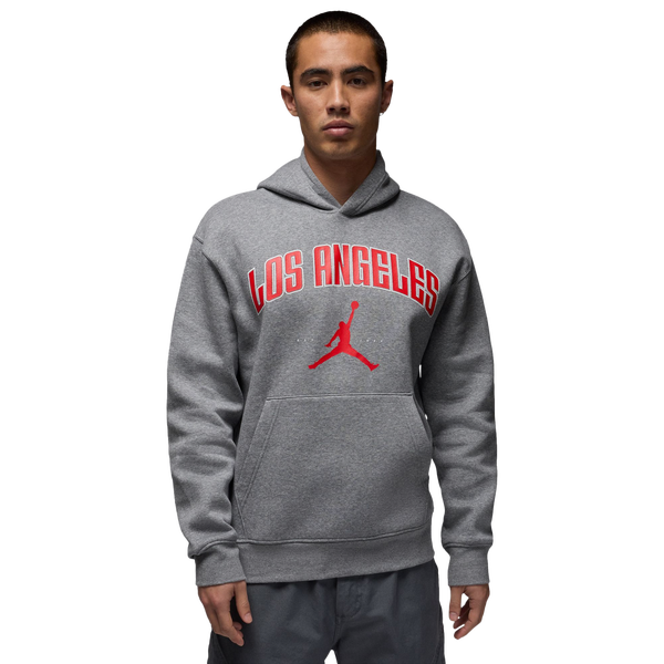 Jordan LA City HBR Pullover Hoodie - Men's - Carbon Heather/Black
