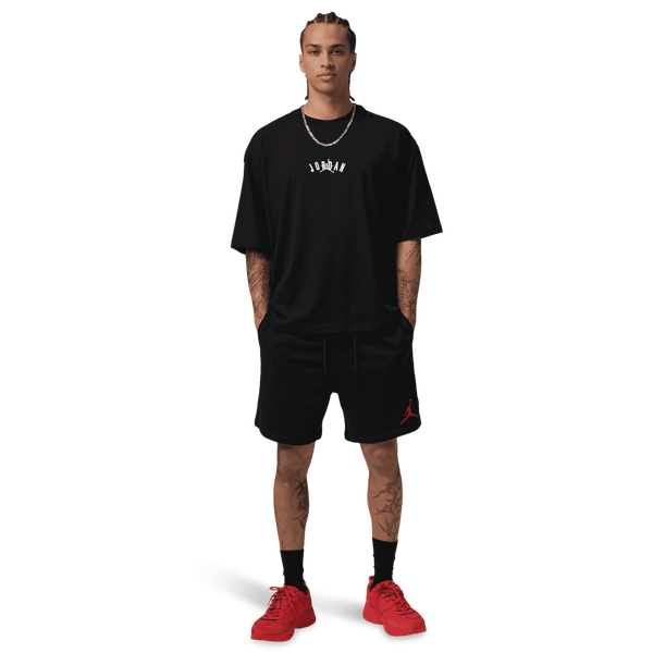 Jordan Back Stretch Oversized Short Sleeve Crew - Men's - Black/Wolf Grey - Image 4