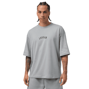 Jordan Back Stretch Oversized Short Sleeve Crew - Men's - White/Wolf Grey