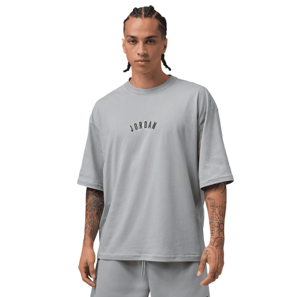 Jordan Back Stretch Oversized Short Sleeve Crew - Men's - White/Wolf Grey
