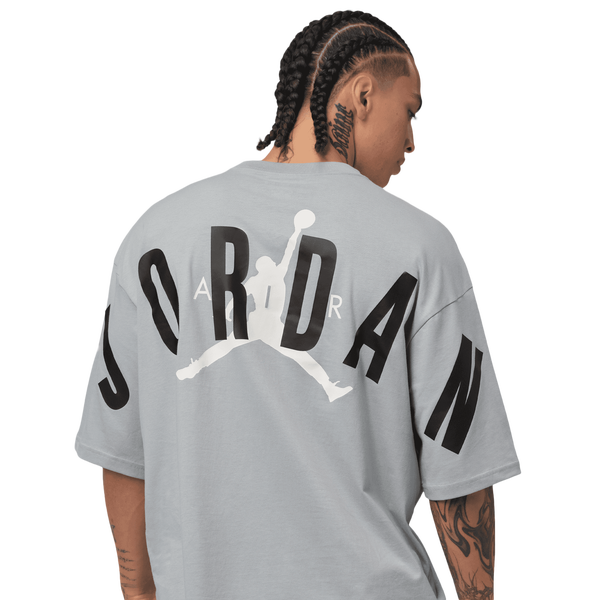 Jordan Back Stretch Oversized Short Sleeve Crew - Men's - White/Wolf Grey - Image 2