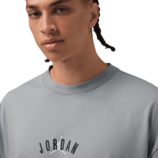 Jordan Back Stretch Oversized Short Sleeve Crew - Men's - White/Wolf Grey - Image 3