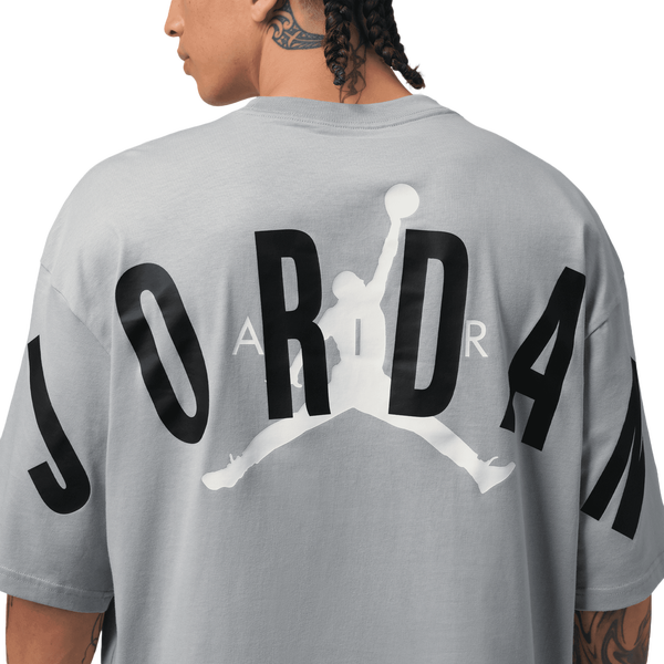 Jordan Back Stretch Oversized Short Sleeve Crew - Men's - White/Wolf Grey - Image 4