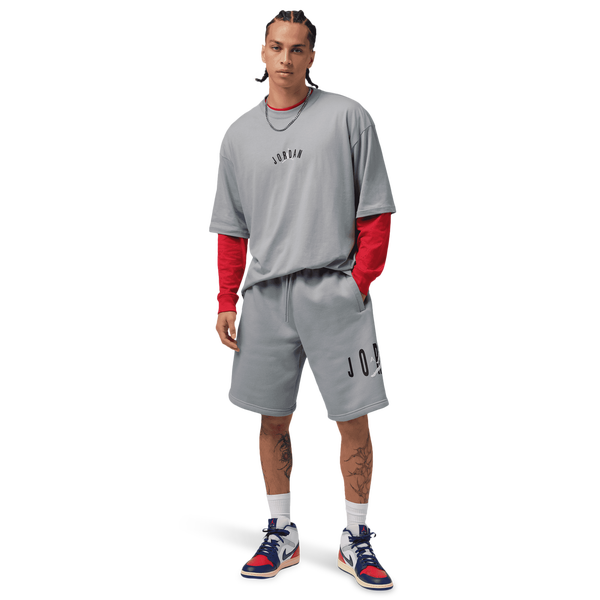 Jordan Back Stretch Oversized Short Sleeve Crew - Men's - White/Wolf Grey - Image 5