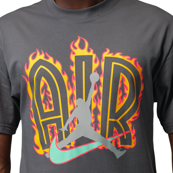 Jordan Air Scrpt Gfx Ss Crew - Men's - Iron Grey - Image 3