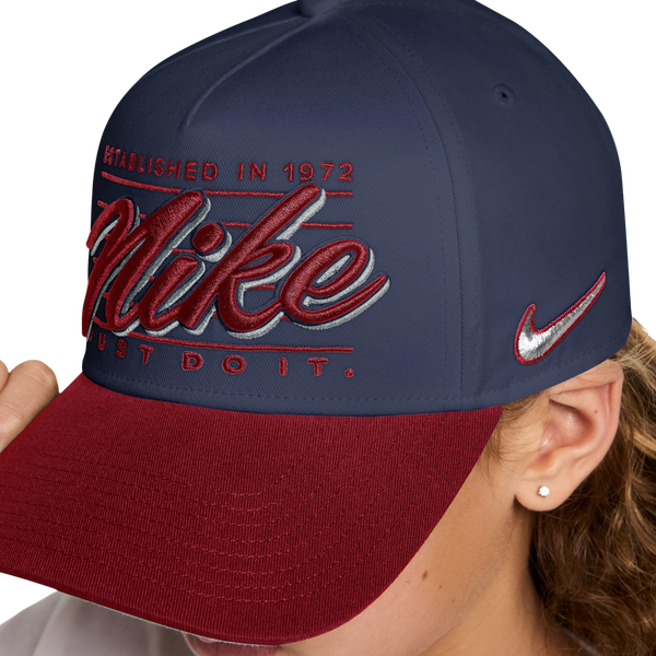 Nike A-Frame Lined Rise Cap - Adult - Navy/Maroon - Image 4