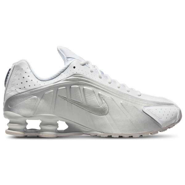 Nike Shox R4 - Men's - White/Metallic Silver