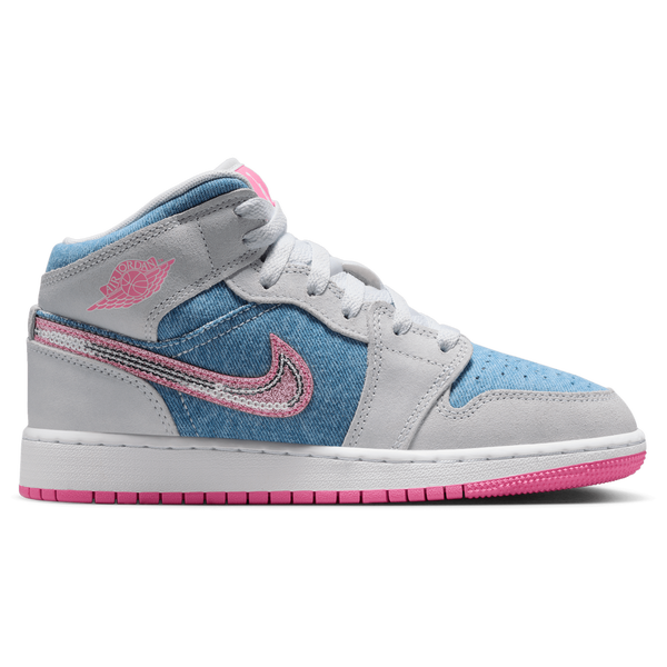 Jordan Air Jordan 1 Mid - Girls' Grade School - Cobalt Bliss/Pink Glow/White