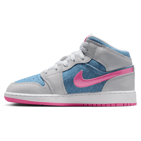 Jordan Air Jordan 1 Mid - Girls' Grade School - Cobalt Bliss/Pink Glow/White - Image 2