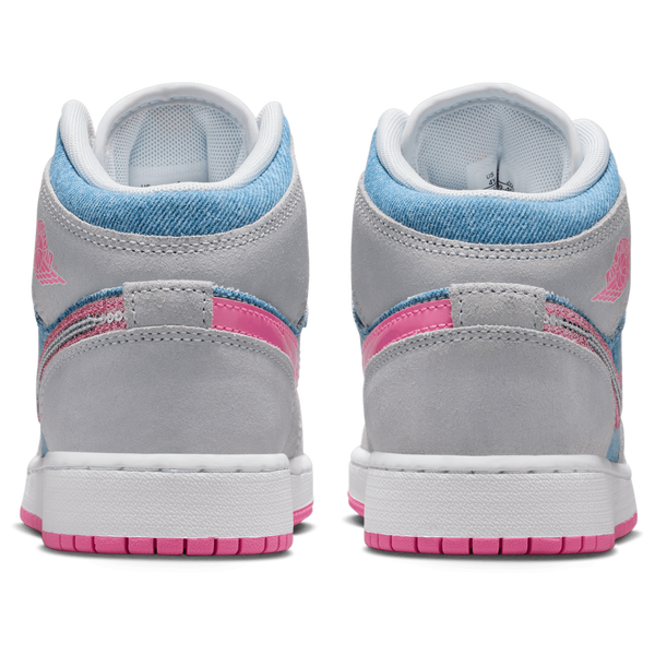 Jordan Air Jordan 1 Mid - Girls' Grade School - Cobalt Bliss/Pink Glow/White - Image 3