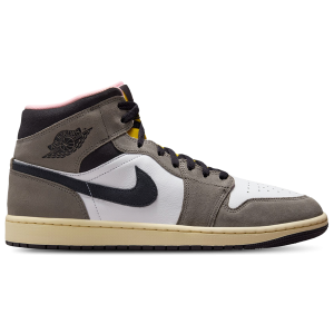 Jordan Air Jordan 1 Mid SE - Men's - White/Cave Stone/Oil Grey
