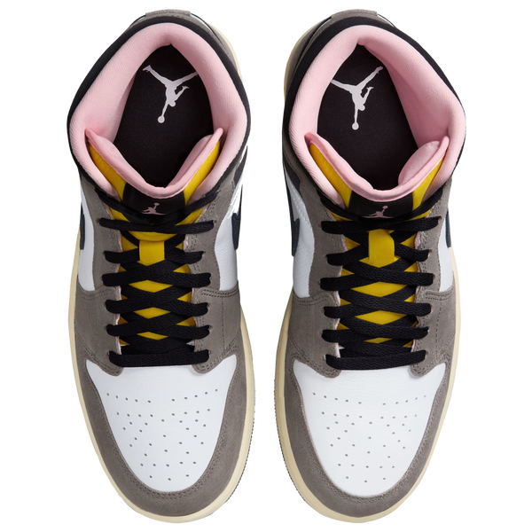 Jordan Air Jordan 1 Mid SE - Men's - White/Cave Stone/Oil Grey - Image 4