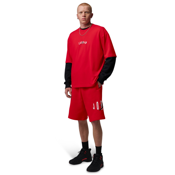 Jordan Essentials Cat Scratch Shorts - Men's - Black/Fire Red - Image 6