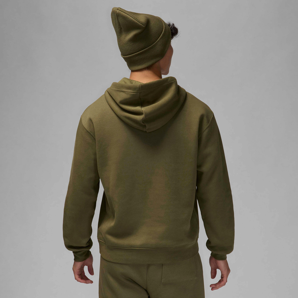 Jordan Essential Air Stretch Fleece Hoodie - Men's - White/Black/Olive - Image 2