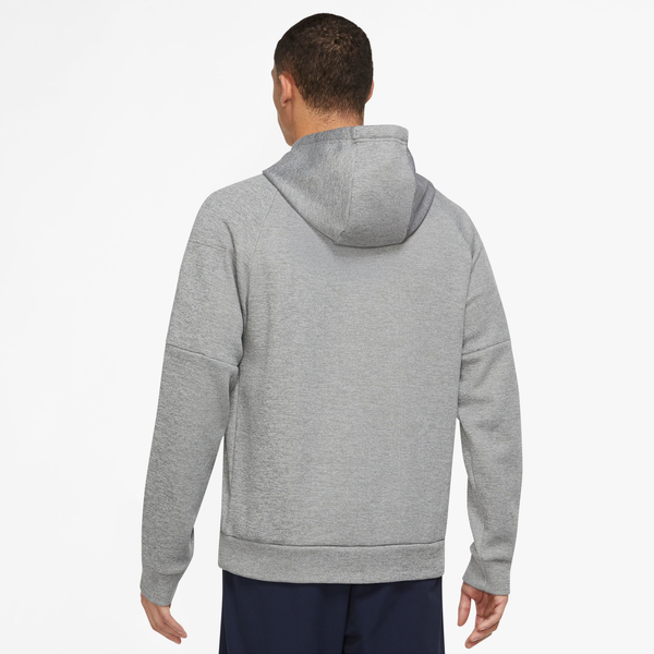 Nike Therma Fleece Pullover Hoodie - Men's - Dark Grey Heather/Particle Grey/Black - Image 2