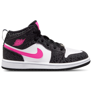 Jordan Air Jordan 1 Mid SE - Girls' Preschool - Pink/Black/White
