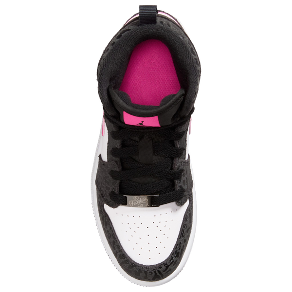 Jordan Air Jordan 1 Mid SE - Girls' Preschool - Pink/Black/White - Image 3