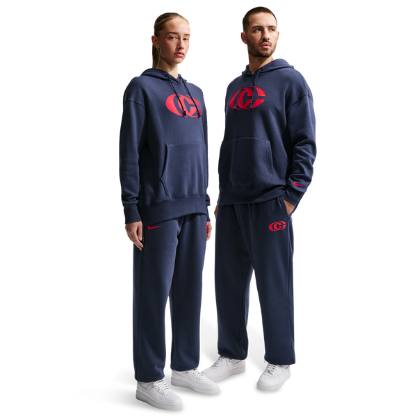 Nike CC Essentials Fleece Pant - Women's - Midnight Navy/University Red/University Red - Image 5