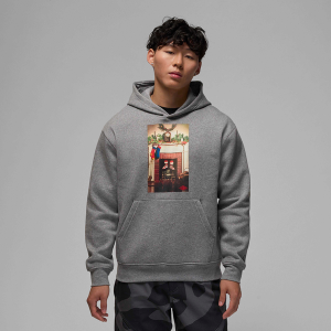 Jordan Jumpman Chimney Fleece Pullover - Men's - Carbon Heather/Black