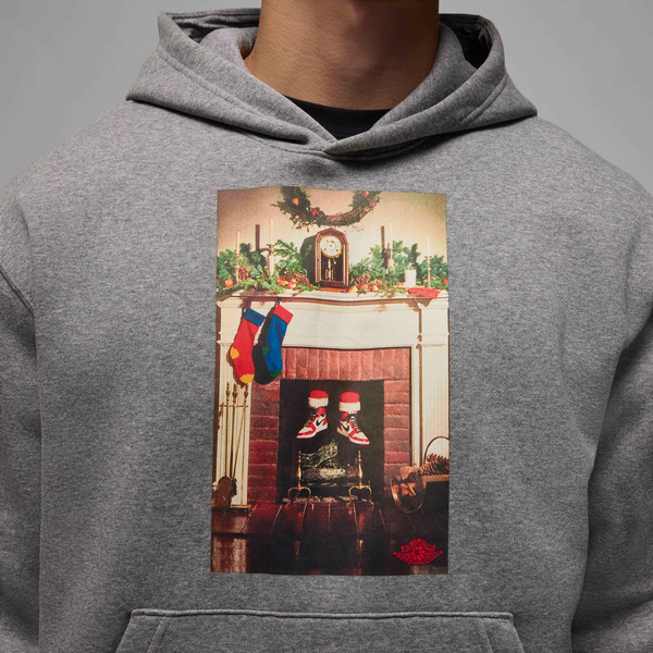 Jordan Jumpman Chimney Fleece Pullover - Men's - Carbon Heather/Black - Image 4