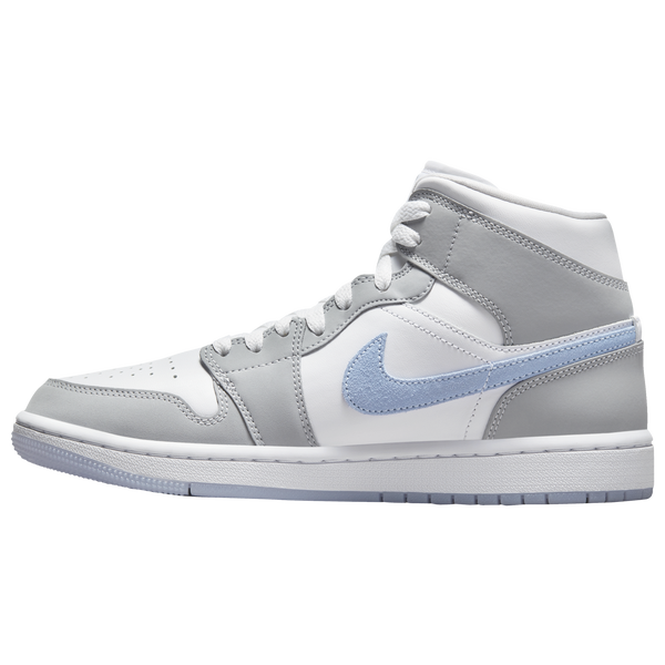 Jordan AJ 1 Mid - Women's - White/Aluminum/Wolf Grey - Image 2