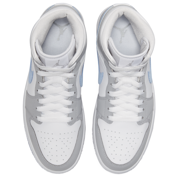 Jordan AJ 1 Mid - Women's - White/Aluminum/Wolf Grey - Image 4