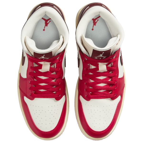 Jordan AJ 1 Mid - Women's - Dark Team Red/Sail/Coconut Milk - Image 4
