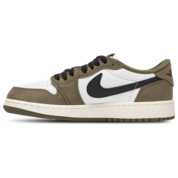 Jordan AJ 1 Retro Low OG - Boys' Grade School - White/Olive/Black - Image 2