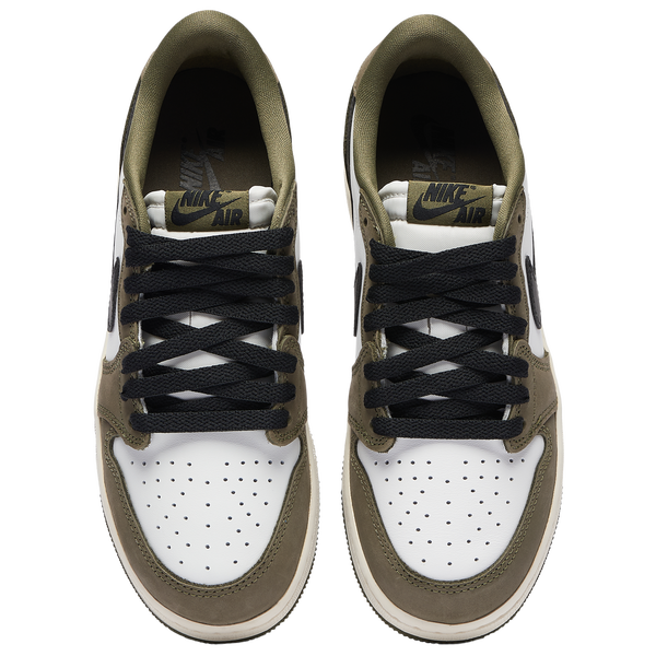 Jordan AJ 1 Retro Low OG - Boys' Grade School - White/Olive/Black - Image 4