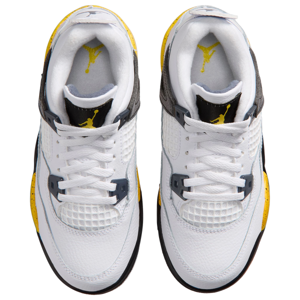 Jordan Retro 4 - Boys' Preschool - White/Blue/Yellow - Image 4