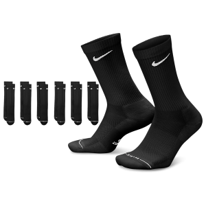 Nike Everyday Elevated Crew Socks 6 Pack - Adult - Black/White