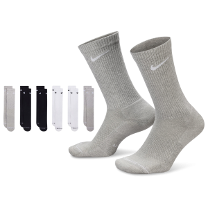 Nike Everyday Elevated Crew Socks 6 Pack - Adult - Black/White/Gray