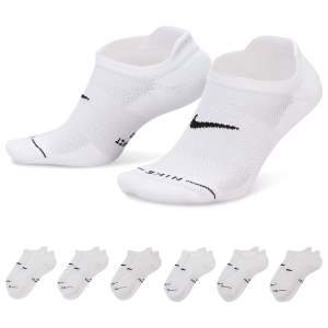 Nike Everyday Elevated No Show Socks 6 Pack - Adult - White/Black