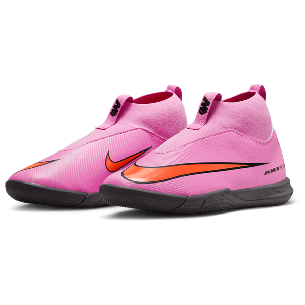 Nike JR Zoom Superfly 10 Academy IC - Boys' Grade School - Black/Magic Flamingo/Total Crimson - Image 6