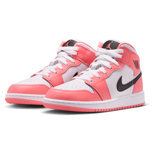 Jordan Jordan 1 Mid - Girls' Grade School - Pink Gaze/Black/White - Image 6
