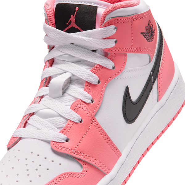 Jordan Jordan 1 Mid - Girls' Grade School - Pink Gaze/Black/White - Image 7