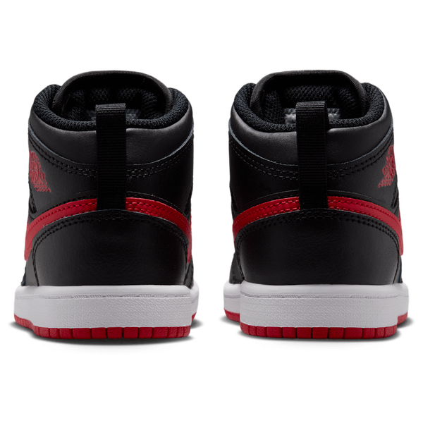 Jordan AJ 1 Mid - Boys' Preschool - Univ Red/White/Black - Image 3