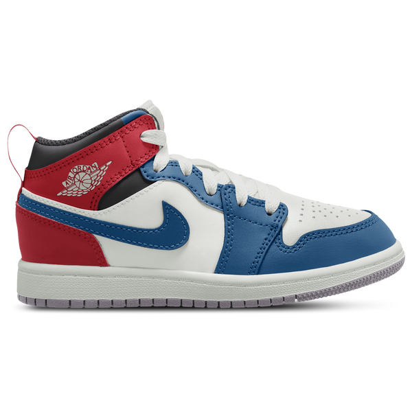 Jordan AJ 1 Mid - Girls' Preschool - Blue/Red/White