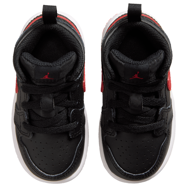 Jordan AJ 1 Mid - Girls' Toddler - Black/Univ Red/White - Image 4