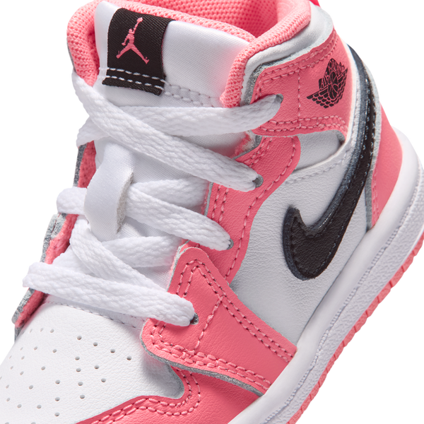 Jordan AJ 1 Mid - Girls' Toddler - Pink Gaze/Black/White - Image 7