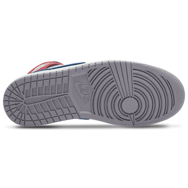 Jordan AJ 1 Mid - Men's - True Blue/Summit White/Red - Image 4