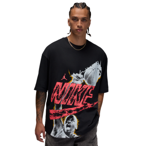 Jordan Reissue Oversized Short Sleeve Crewneck - Men's - Black/Infrared 23