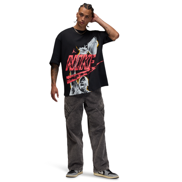 Jordan Reissue Oversized Short Sleeve Crewneck - Men's - Black/Infrared 23 - Image 4