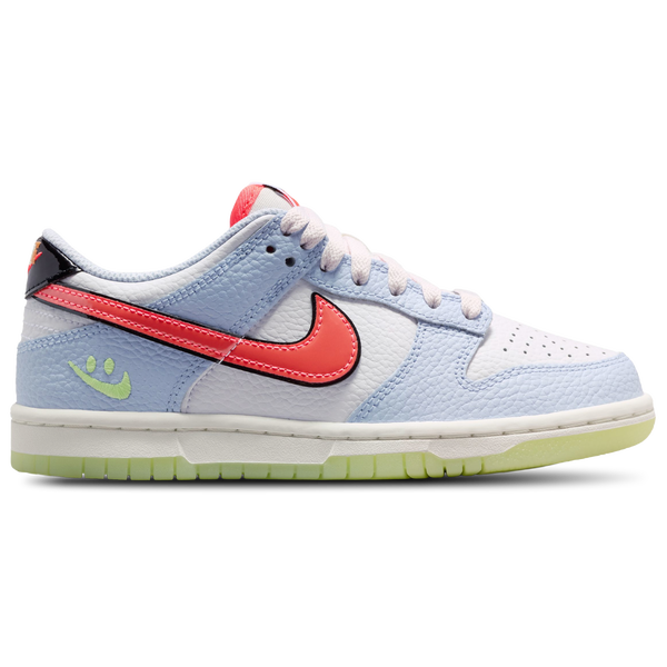 Nike Dunk Low - Boys' Grade School - White/Hydrogen Blue/Flash Crimson