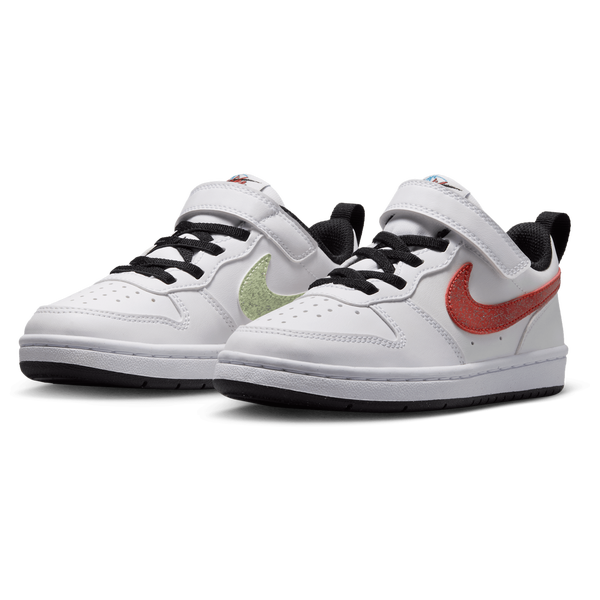 Nike Court Borough Low Win - Boys' Preschool - White/Current Blue/Picante Red - Image 6