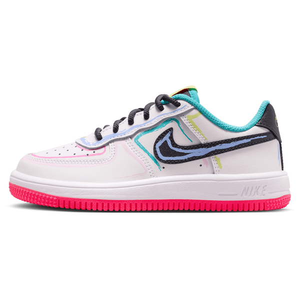 Nike Force 1 Low Lace - Boys' Preschool - White/Hyper Pink/Anthracite - Image 2