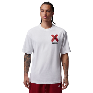 Jordan Brooklyn Banned Graphic Short Sleeve Crew - Men's - White/University Red