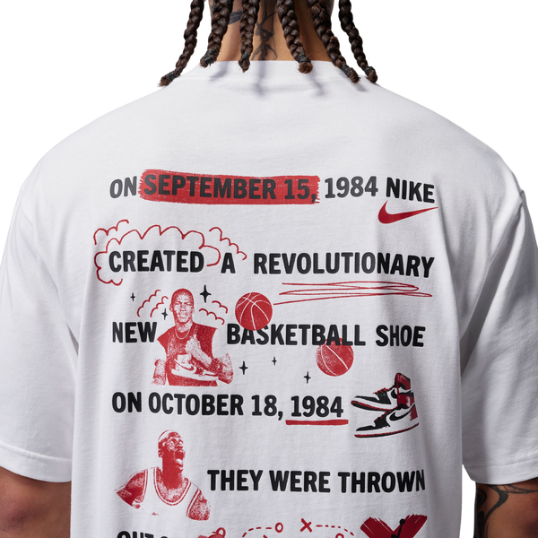 Jordan Brooklyn Banned Graphic Short Sleeve Crew - Men's - White/University Red - Image 3